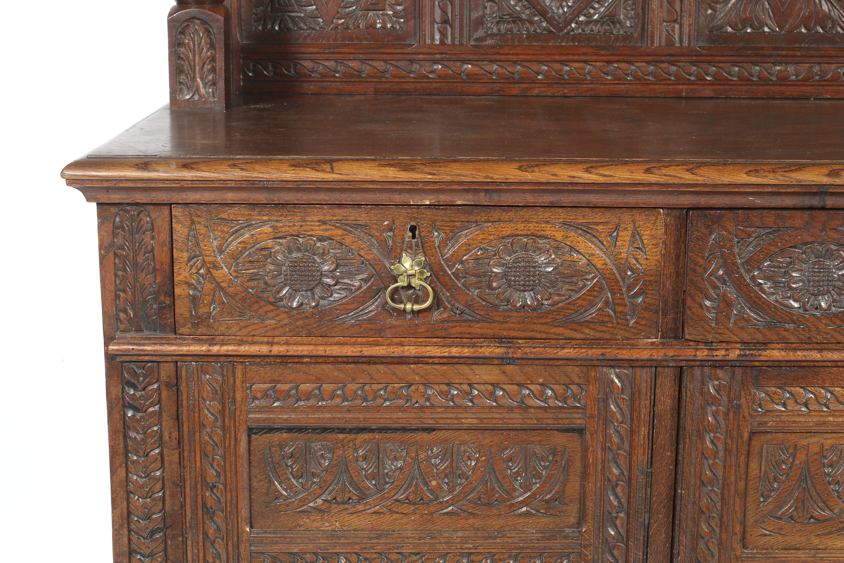 A carved oak sideboard dresser. - Image 2 of 3
