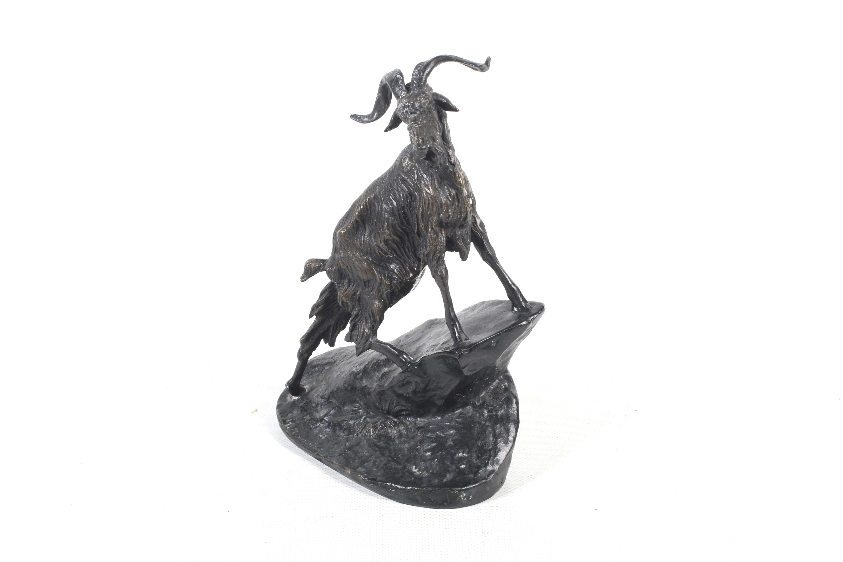 After Jules Moigniez (French, 1835-1894) a bronze sculpture of a goat.