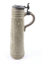 A 20th century German stein beer mug with cover.