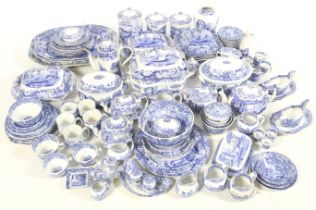 19th century and later Spode and Copeland blue Italian ceramics.