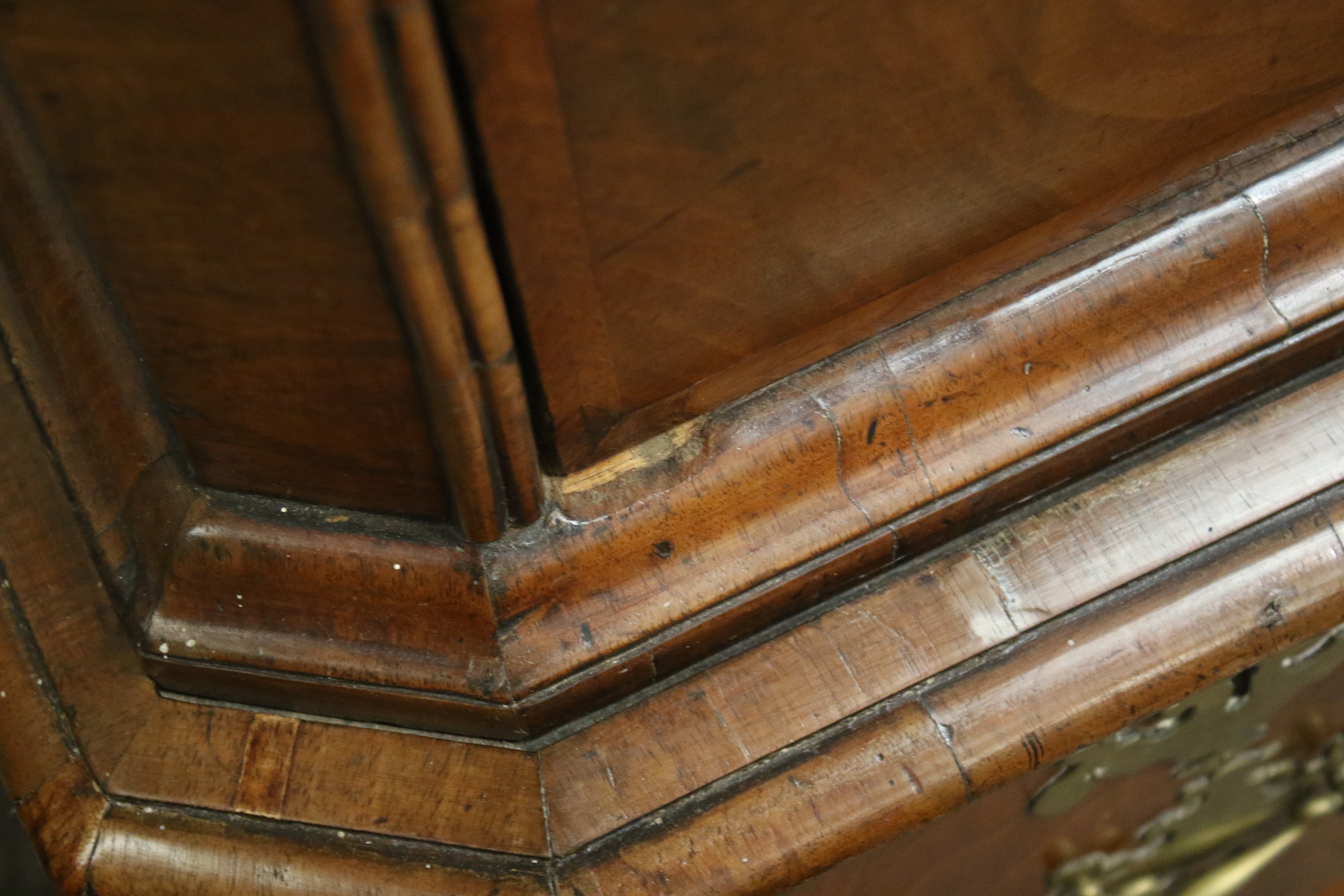 A Queen Anne walnut chest on stand. With canted corners. - Image 7 of 9