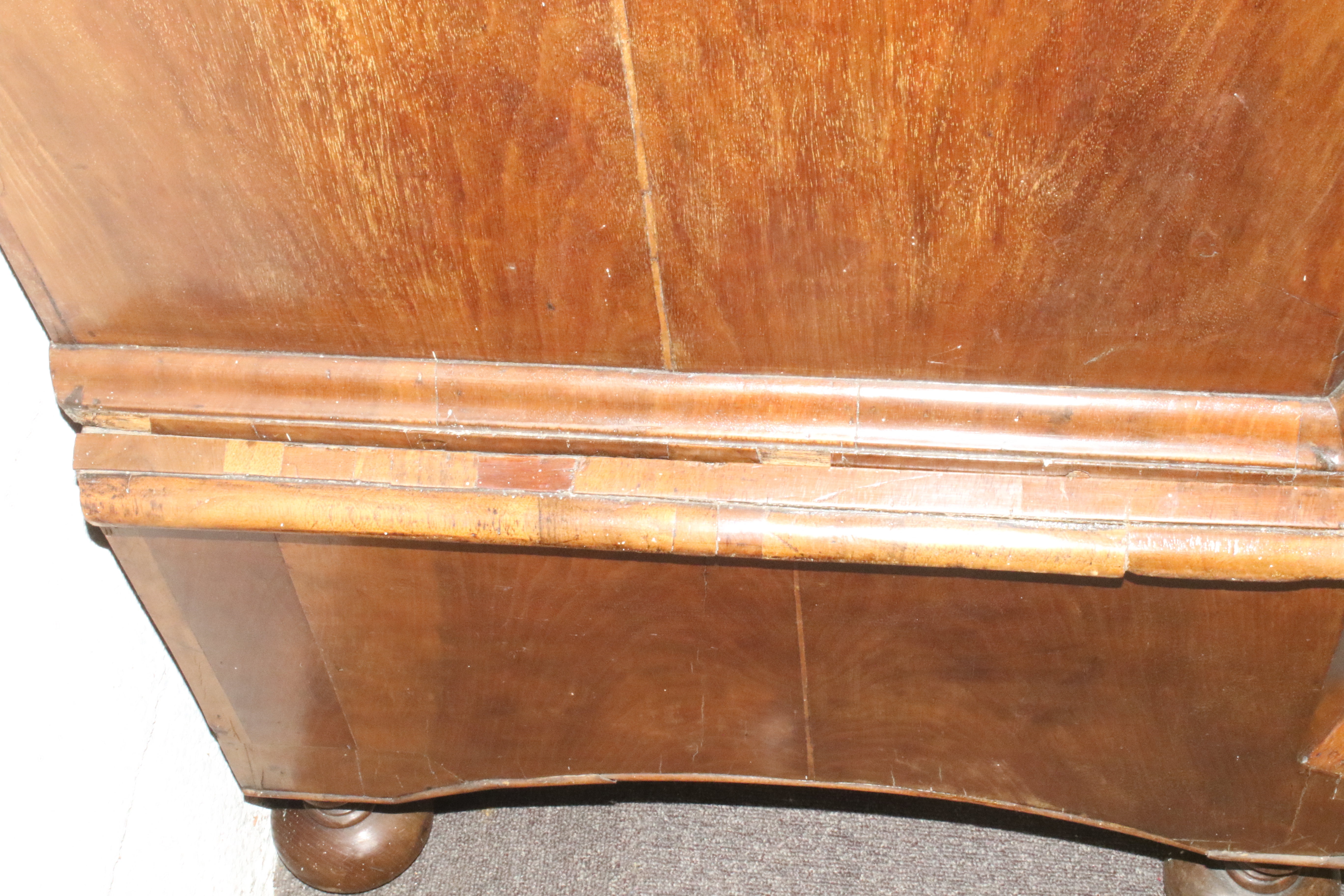 A Queen Anne walnut chest on stand. With canted corners. - Image 4 of 9