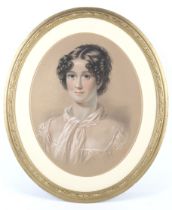 Hugh Ford Cryghton (1824-1886, Scottish), oval pastel portrait.