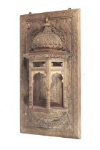 An antique Indian carved hardwood wall piece.