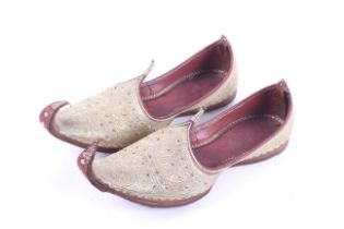 A pair of vintage Mughal Moorish leather shoes.