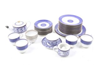 A mixed Victorian and later Wedgwood blue and white tea service.