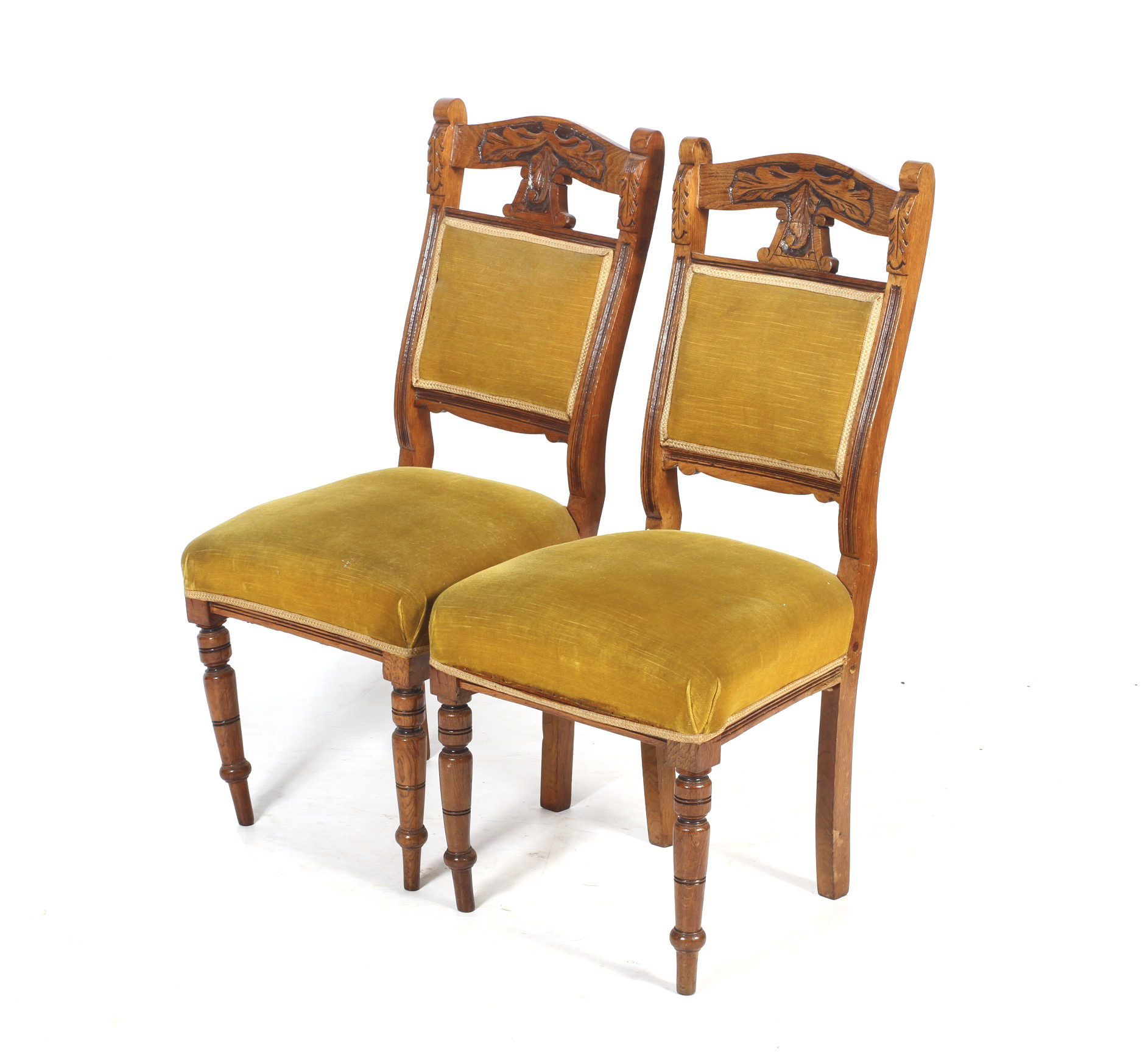 An Edwardian chaise longue and four matching chairs. - Image 3 of 4