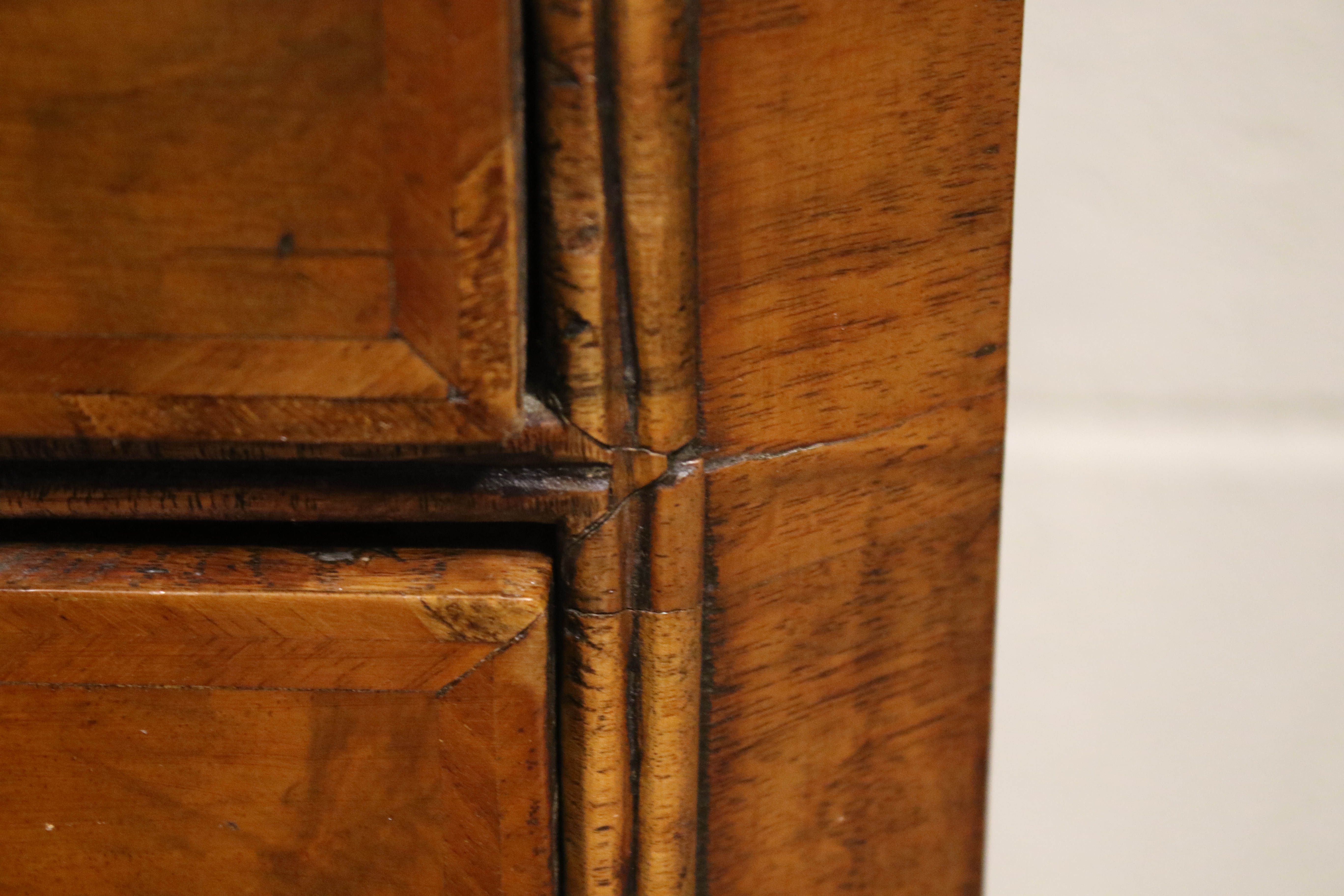 A Queen Anne walnut chest on stand. With canted corners. - Image 9 of 9