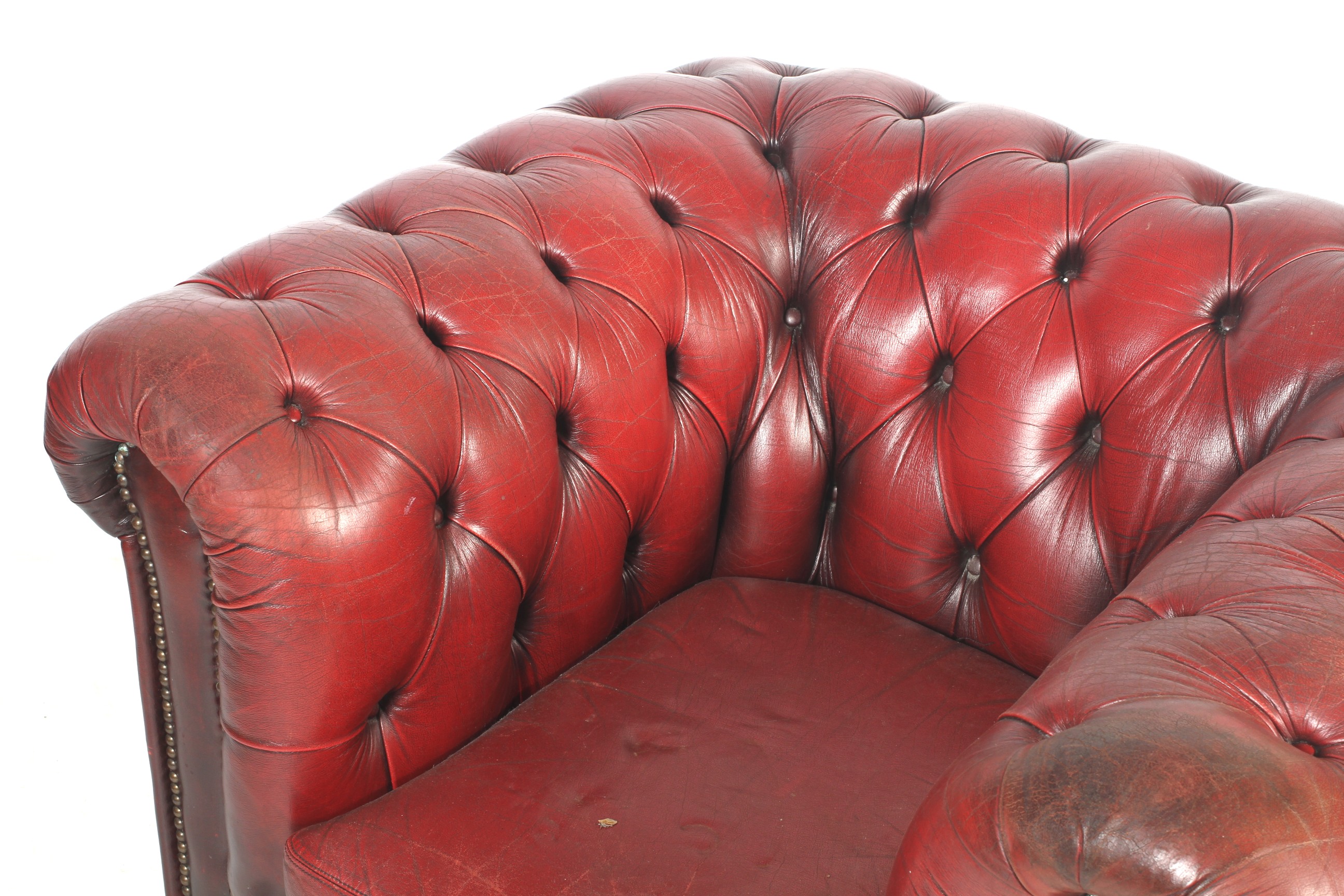 An ox blood Chesterfield club chair by Old Mill Furniture. - Image 2 of 2