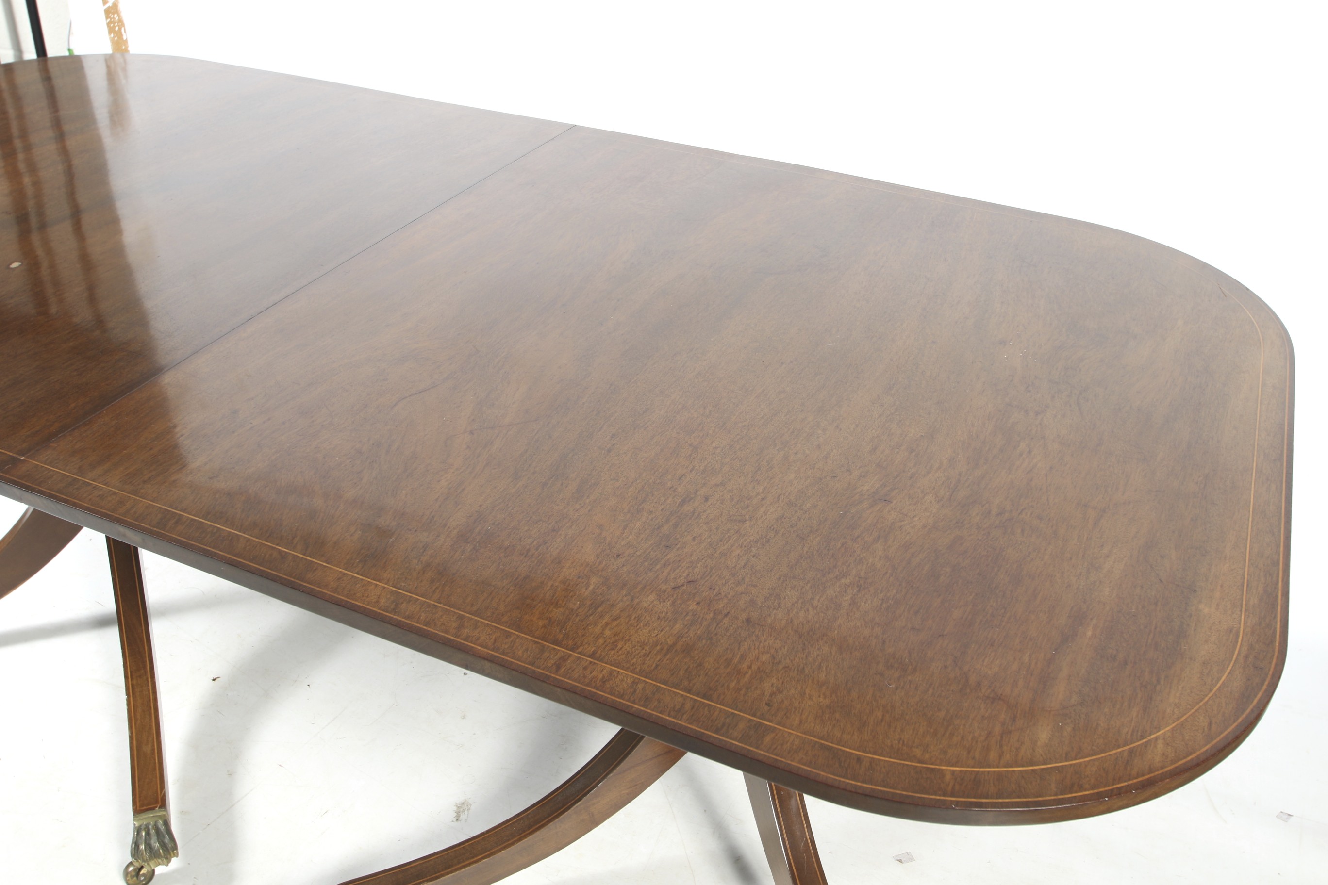 A Regency style twin pedestal dining table. - Image 3 of 4