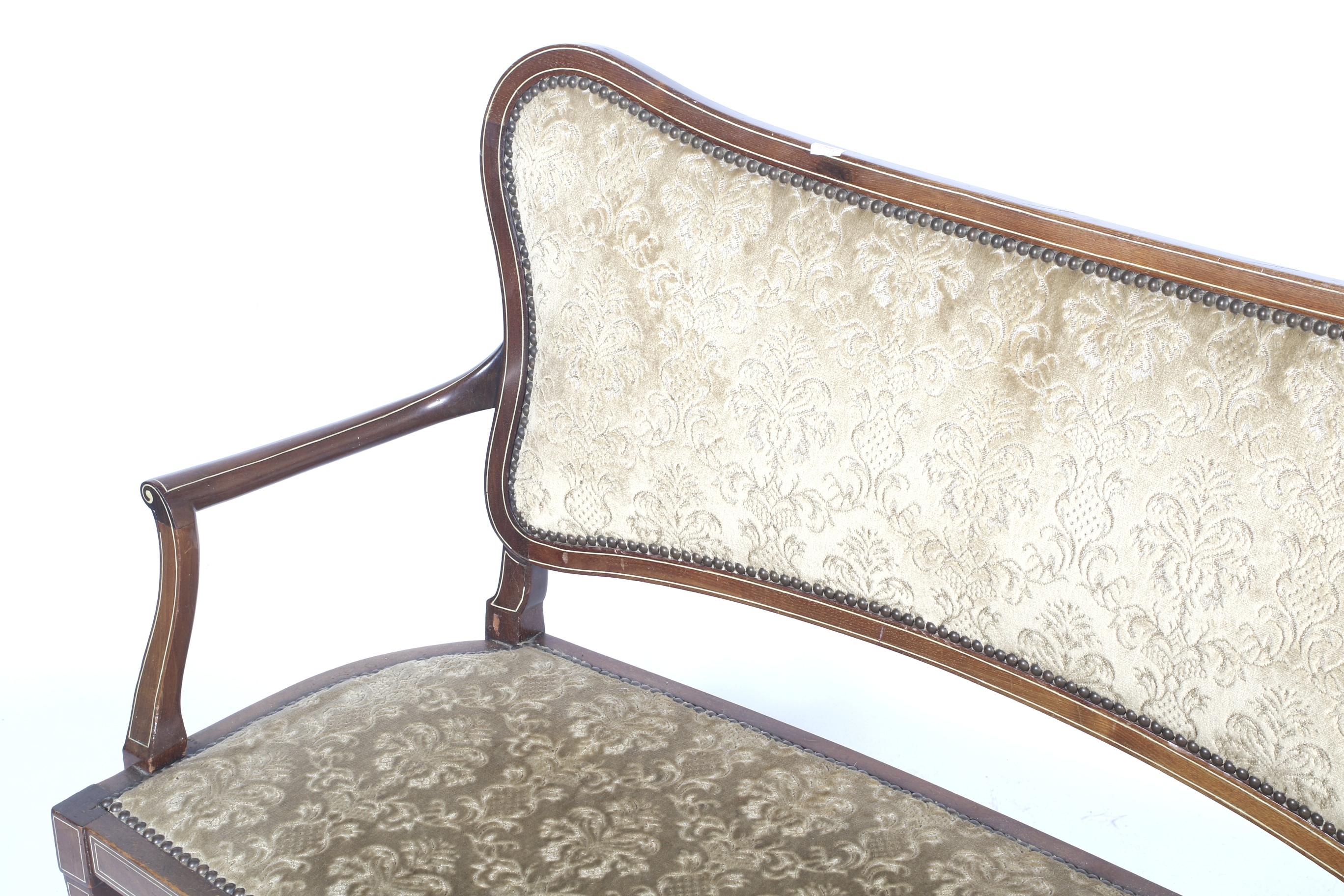 A 19th century inlaid mahogany two seater sofa. - Image 2 of 2