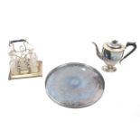 A group of assorted 20th century silver plate items.