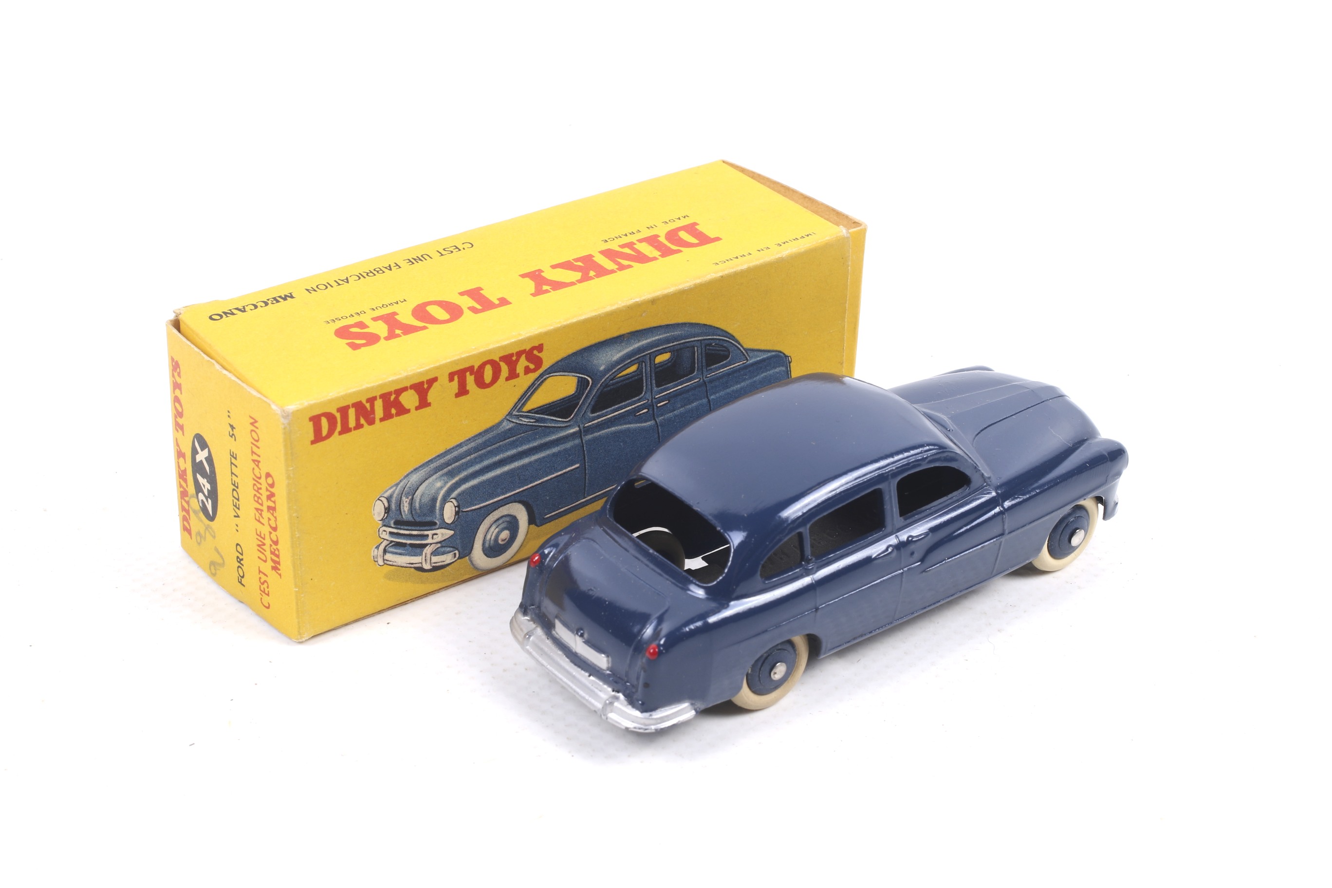 A Dinky diecast Ford Vadette 54. No. 24x, with blue body and white wheels, in original box. - Image 2 of 2