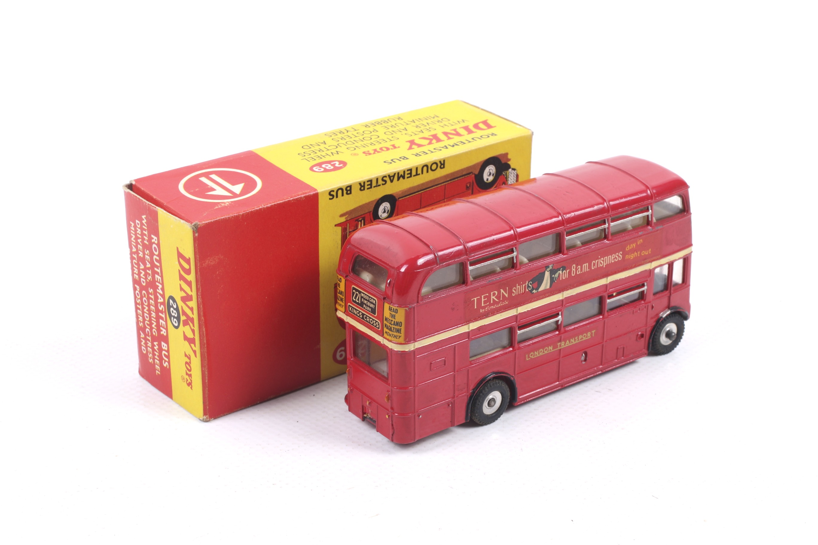 A Dinky diecast Routemaster Bus. No. 289, in red with Tern Shirts decals, in original box. - Image 2 of 2