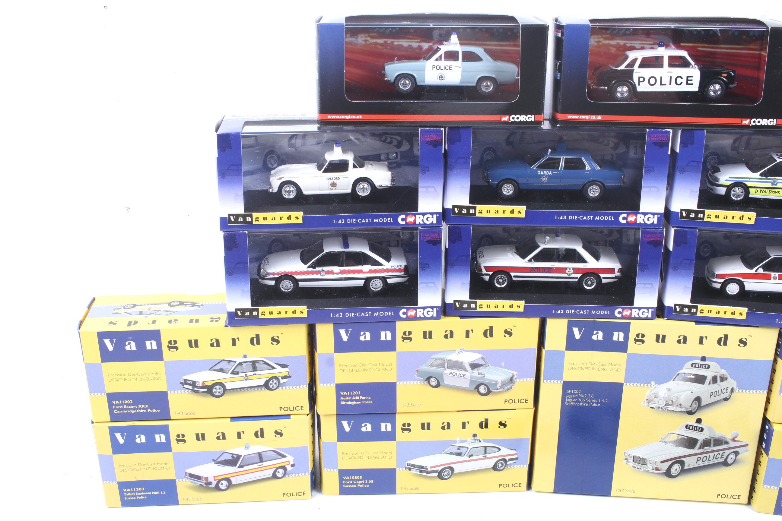 Twenty-one Corgi diecast police cars. - Image 2 of 4