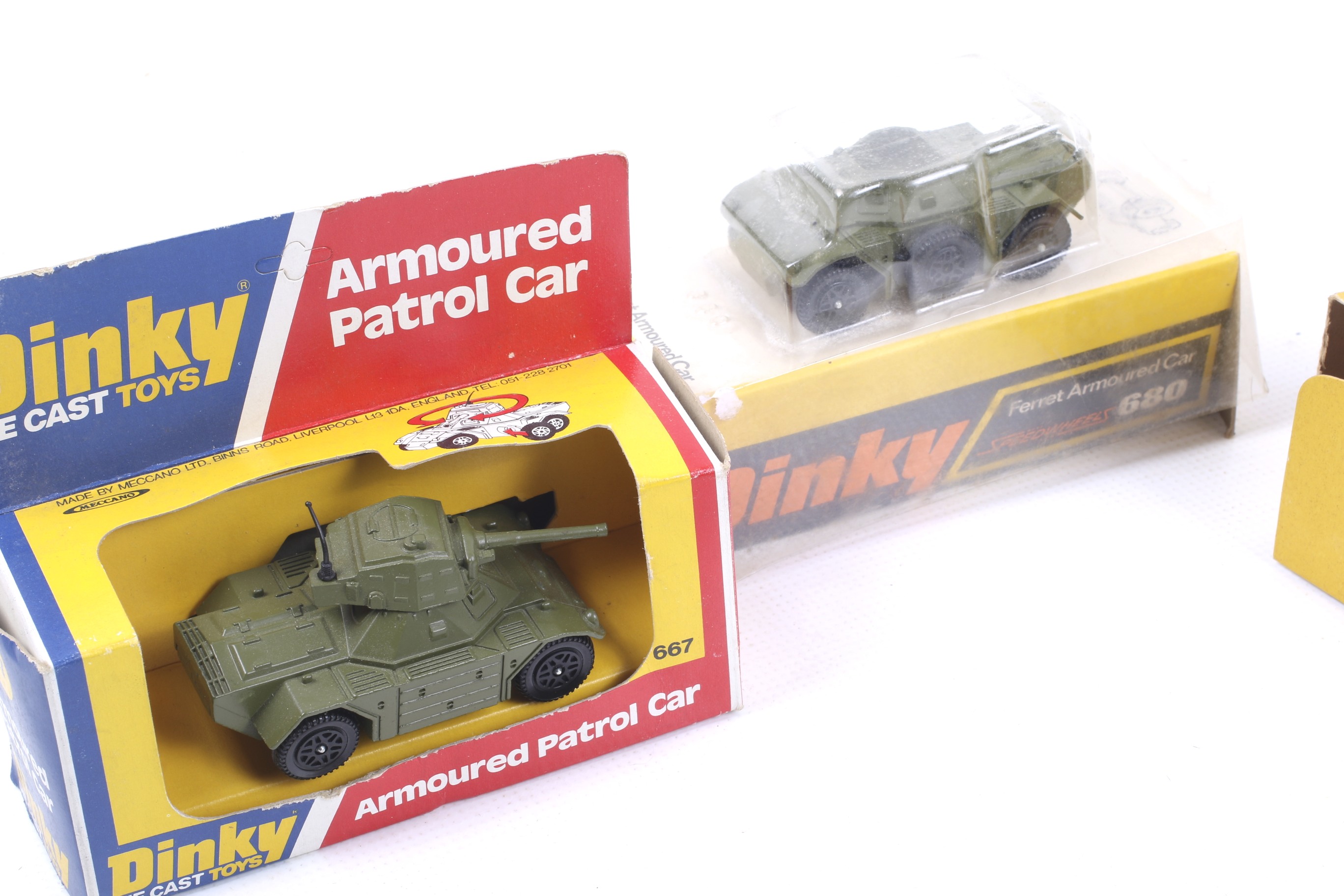 Four Dinky diecast military vehicles. Comprising one Ferret Armoured Car no. - Image 2 of 3