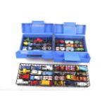 Two Matchbox carry cases and contents. Containing forty-eight diecast vehicles.