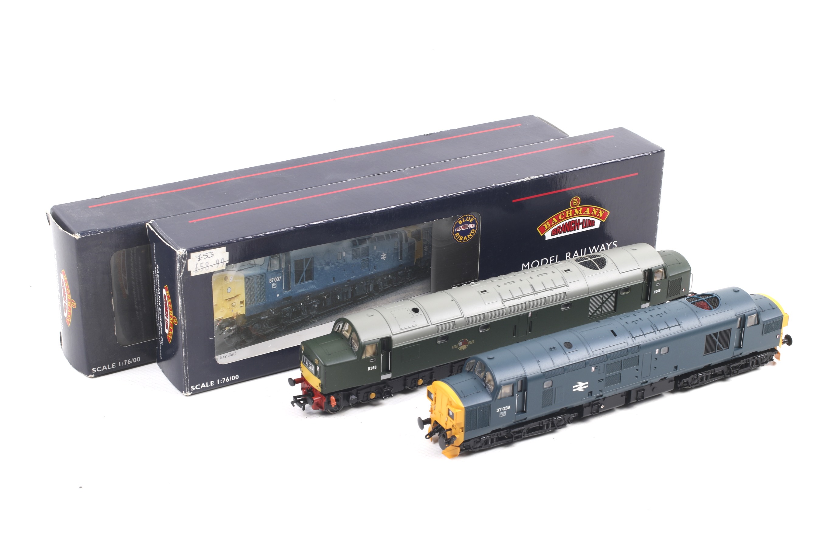 Two Bachmann OO gauge diesel locomotives. Comprising one BR class 37 no.