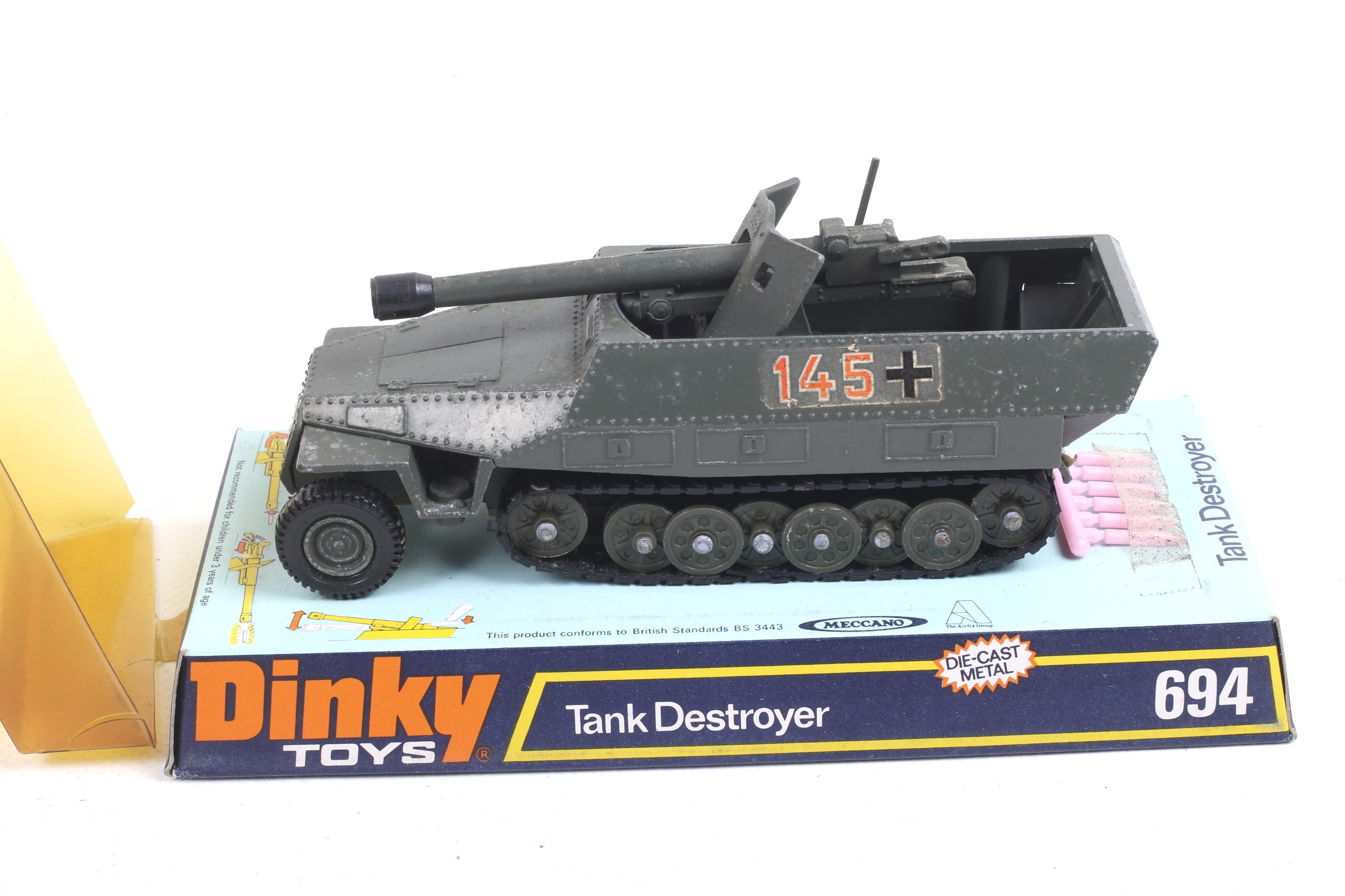 Two Dinky military vehicles. Comprising one Leopard Recovery Tank no. 699 and one Tank Destroyer no. - Image 3 of 3