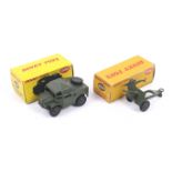 Two Dinky diecast military vehicles. Comprising one Field Artillery Tractor no.