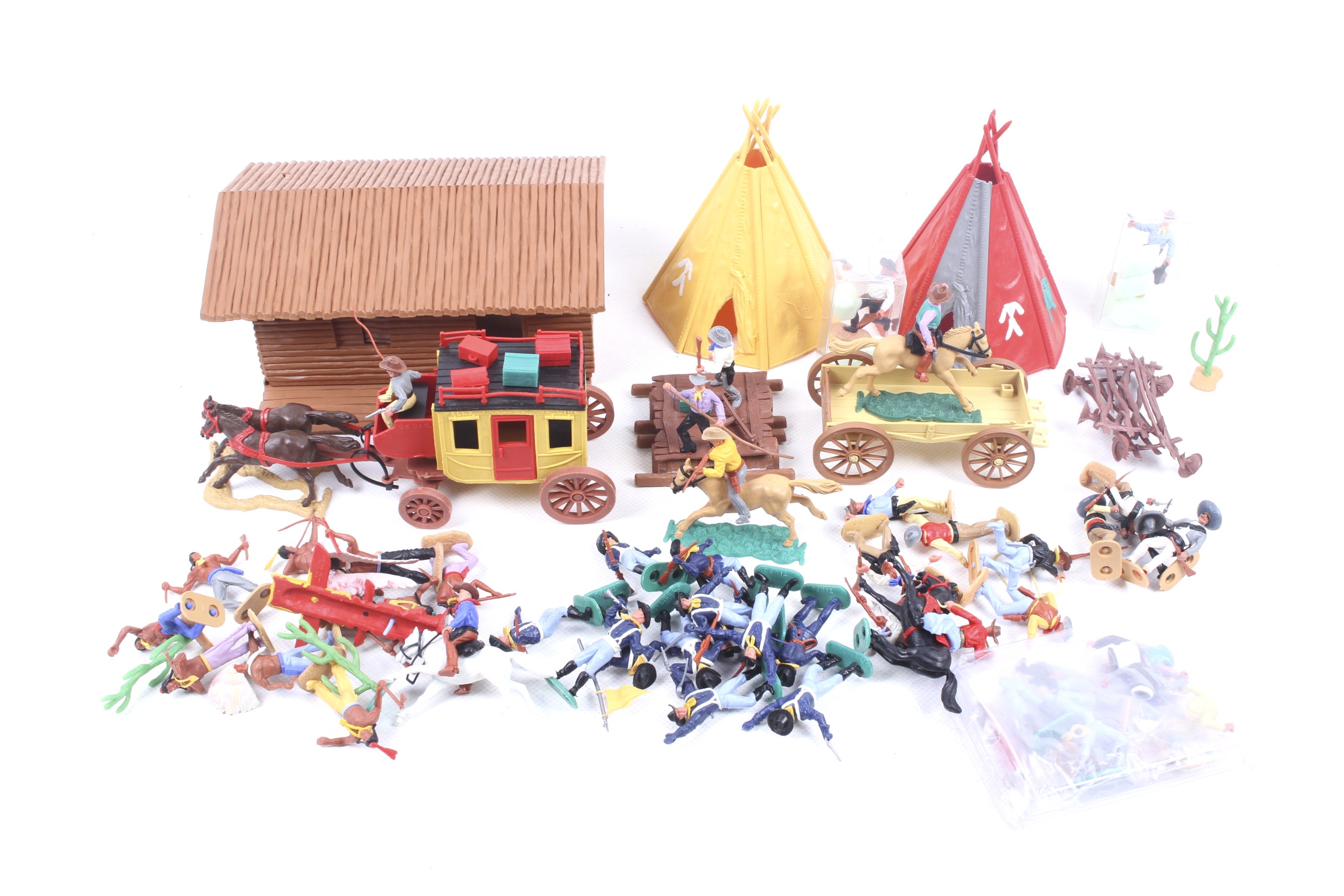 A collection of Timpo wild west themed model figures.