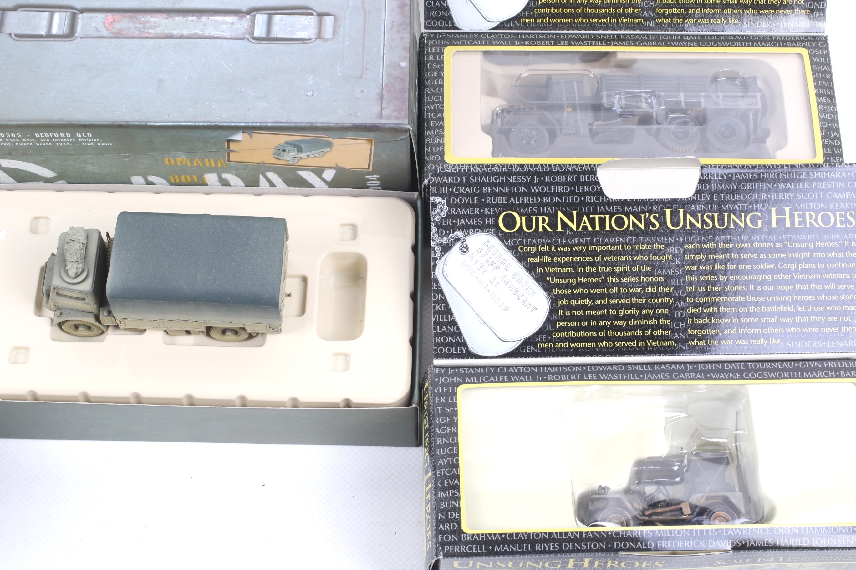 Five Corgi diecast military vehicles. Comprising one M35 2.5 ton truck no. - Image 3 of 3