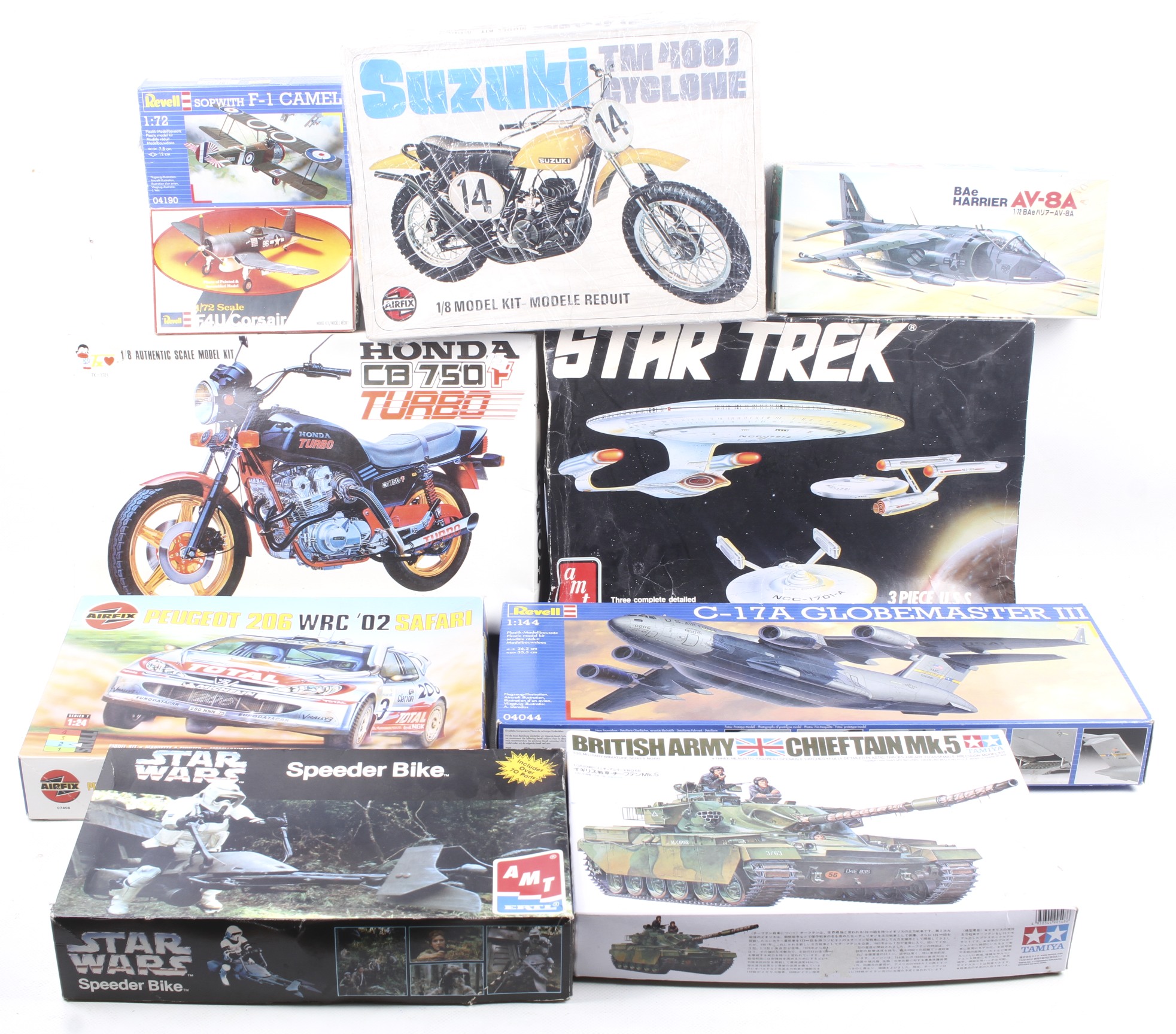 A collection of model kits.