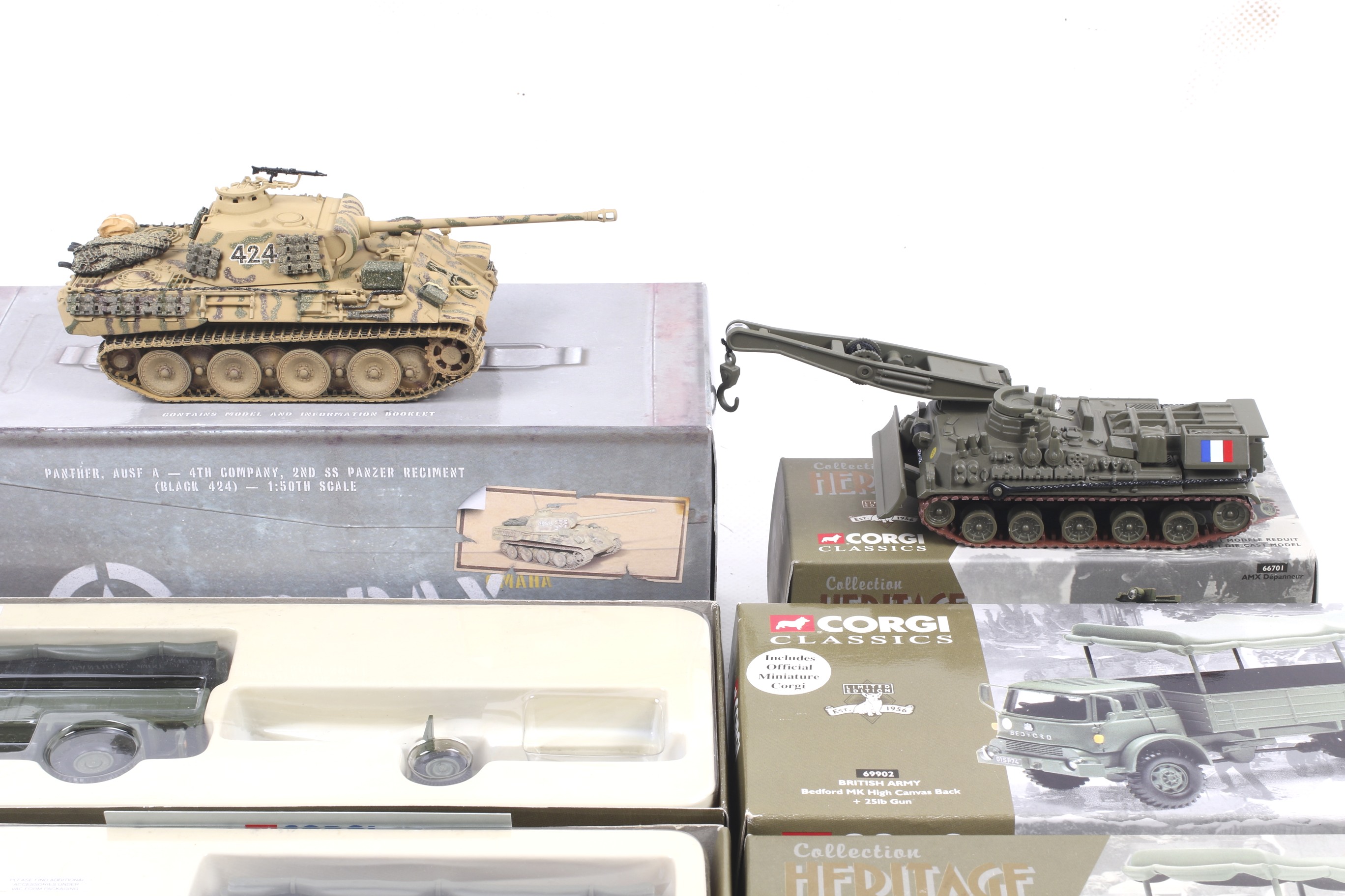 Four Corgi diecast military vehicles. Comprising one Berliet GLR8 no. 73801, one Panther tank no. - Image 3 of 3