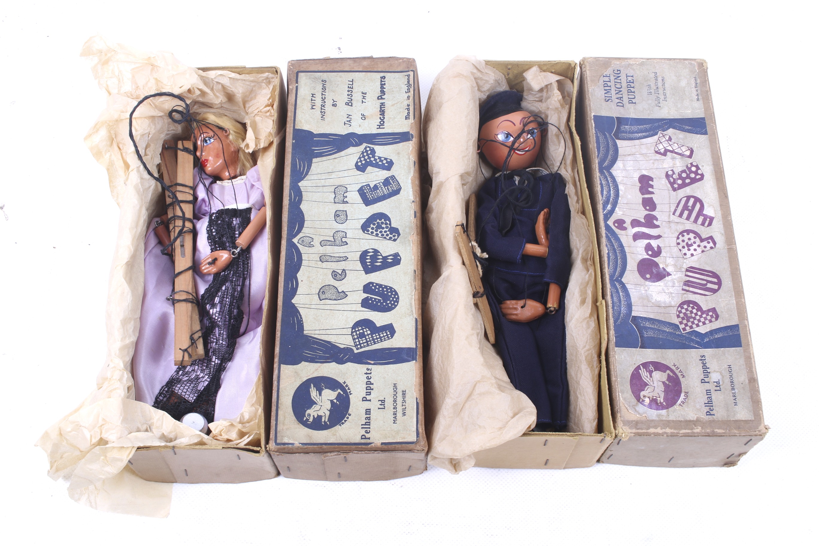 Two Pelham puppets. Comprising one Sailor and one Cinderella, both in original boxes.