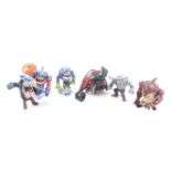 A collection of six 1990s Street Sharks action figures.