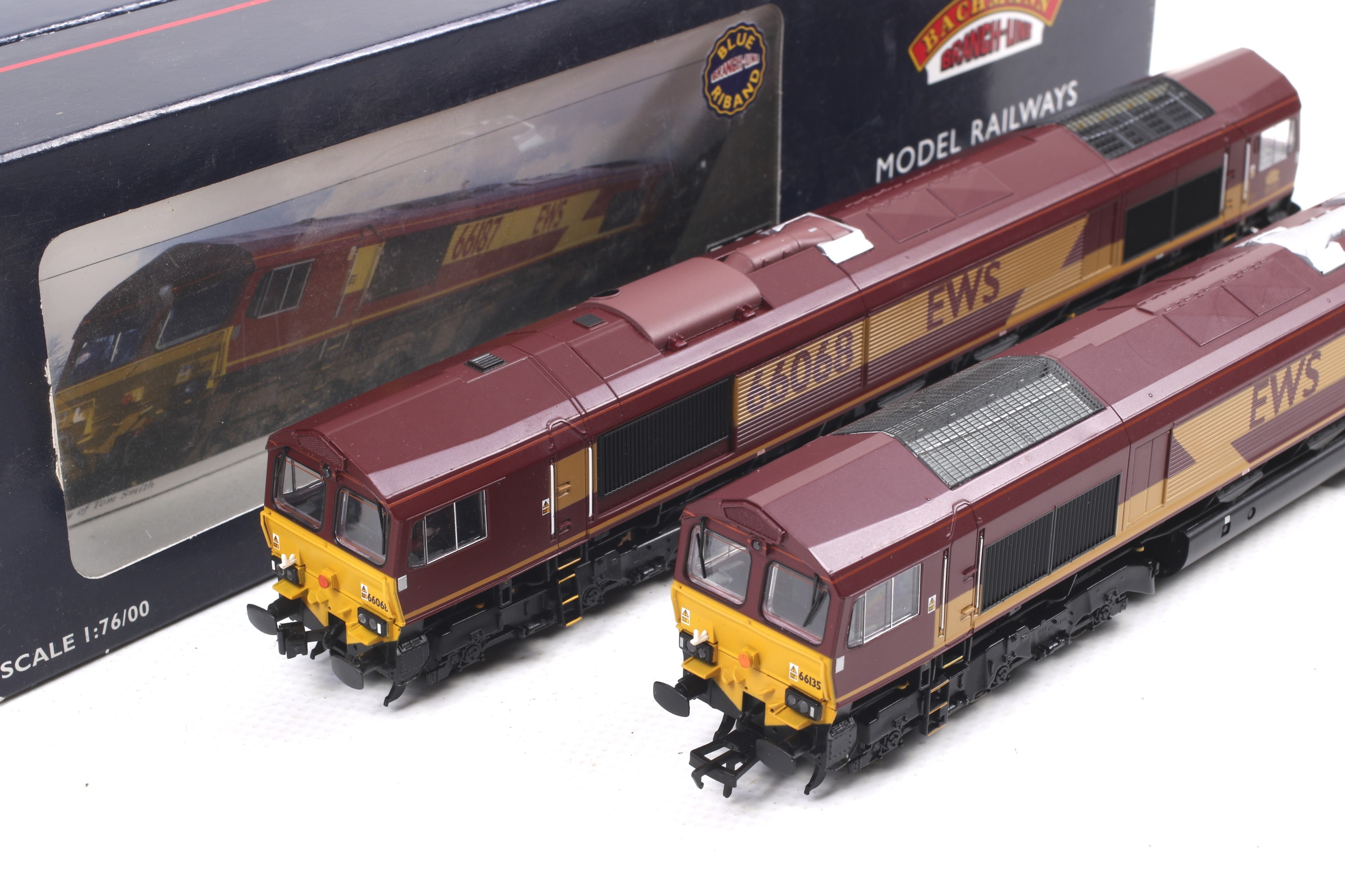 Two Bachmann class 66 OO gauge diesel locomotives. Both in EWS livery nos. - Image 2 of 2