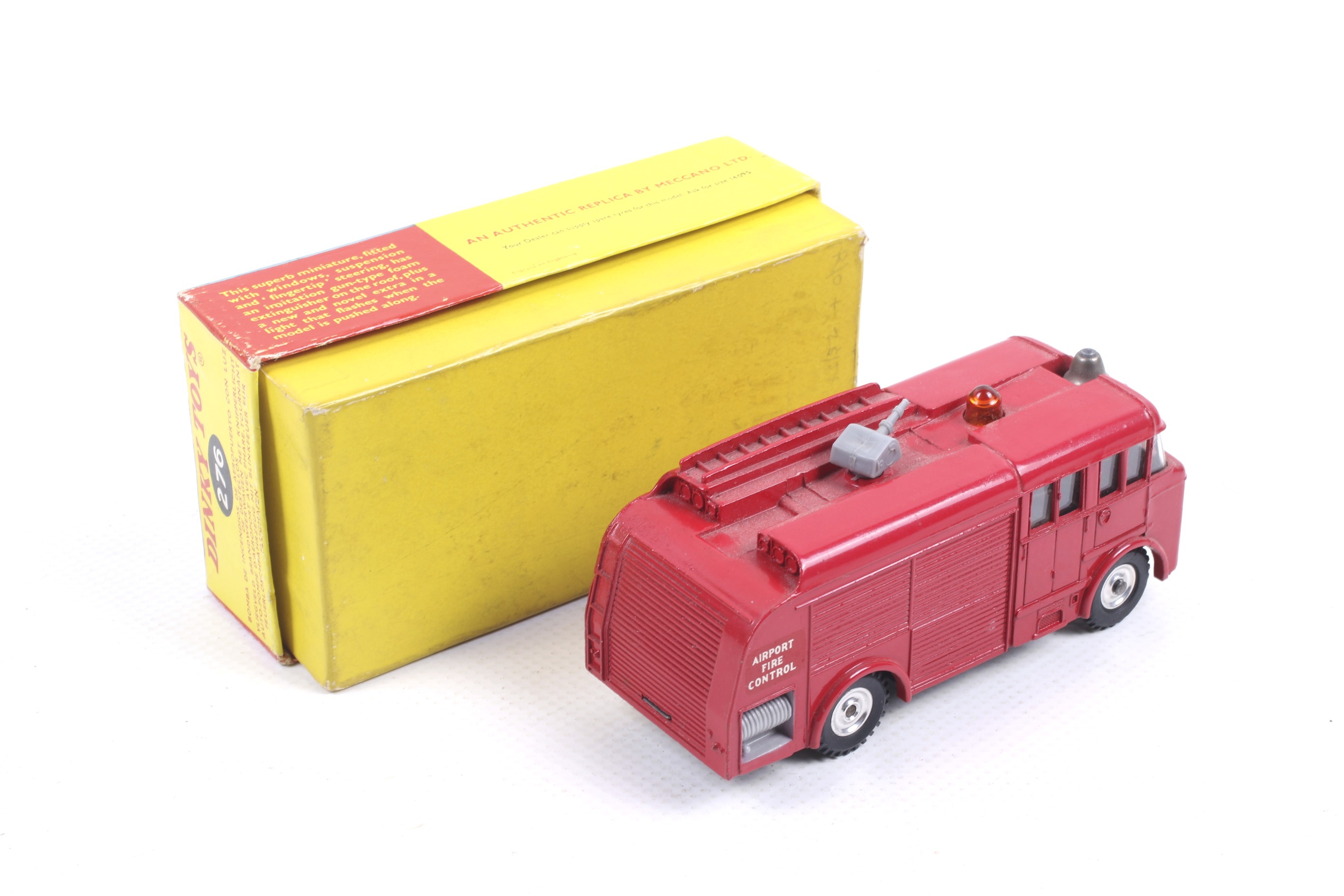 A Dinky diecast Airport Fire Tender. No. 276, red body with beacon, in original box. - Image 2 of 2