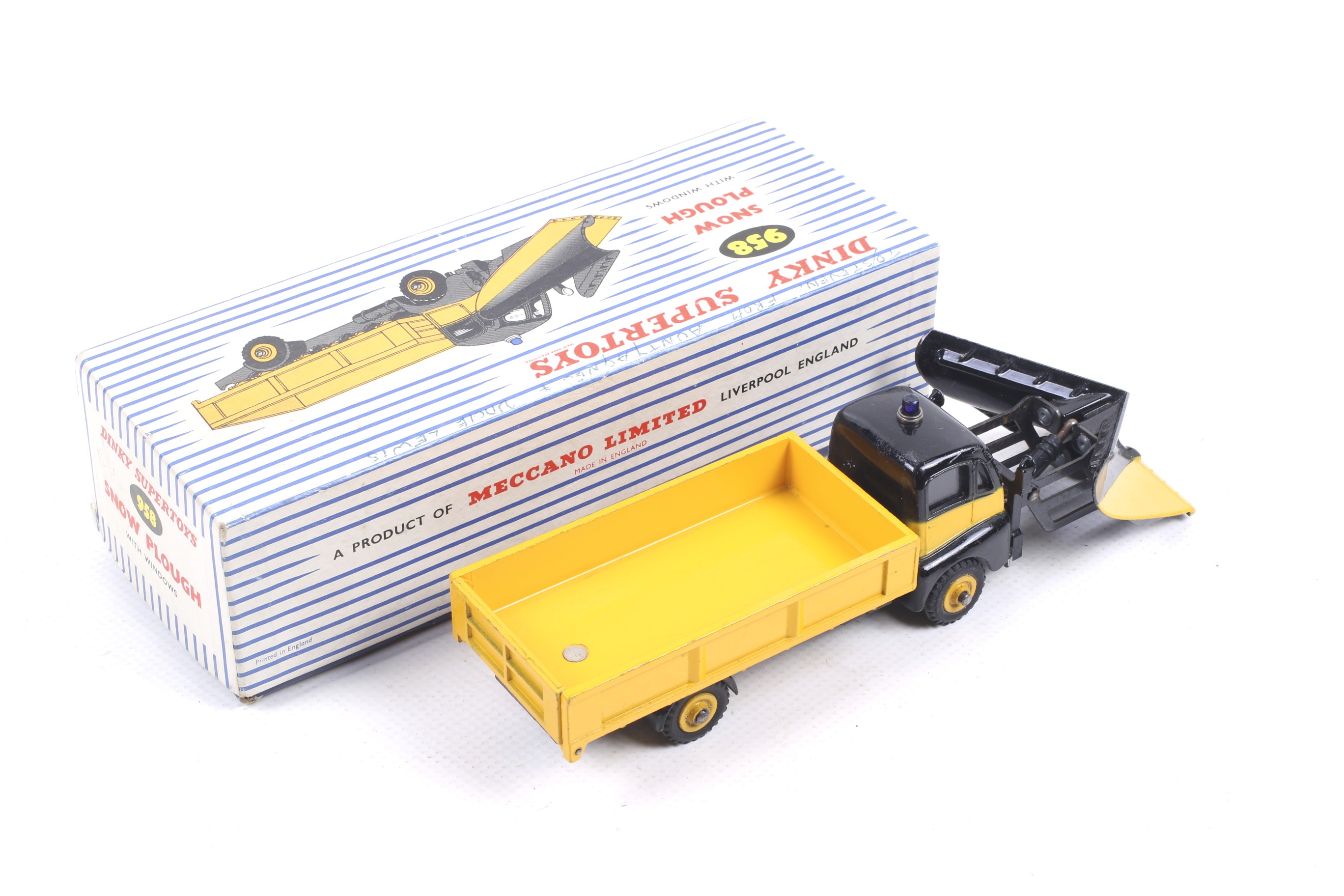 A Dinky diecast Snow Plough. No. 958, yellow body with black trim, in original box. - Image 2 of 2