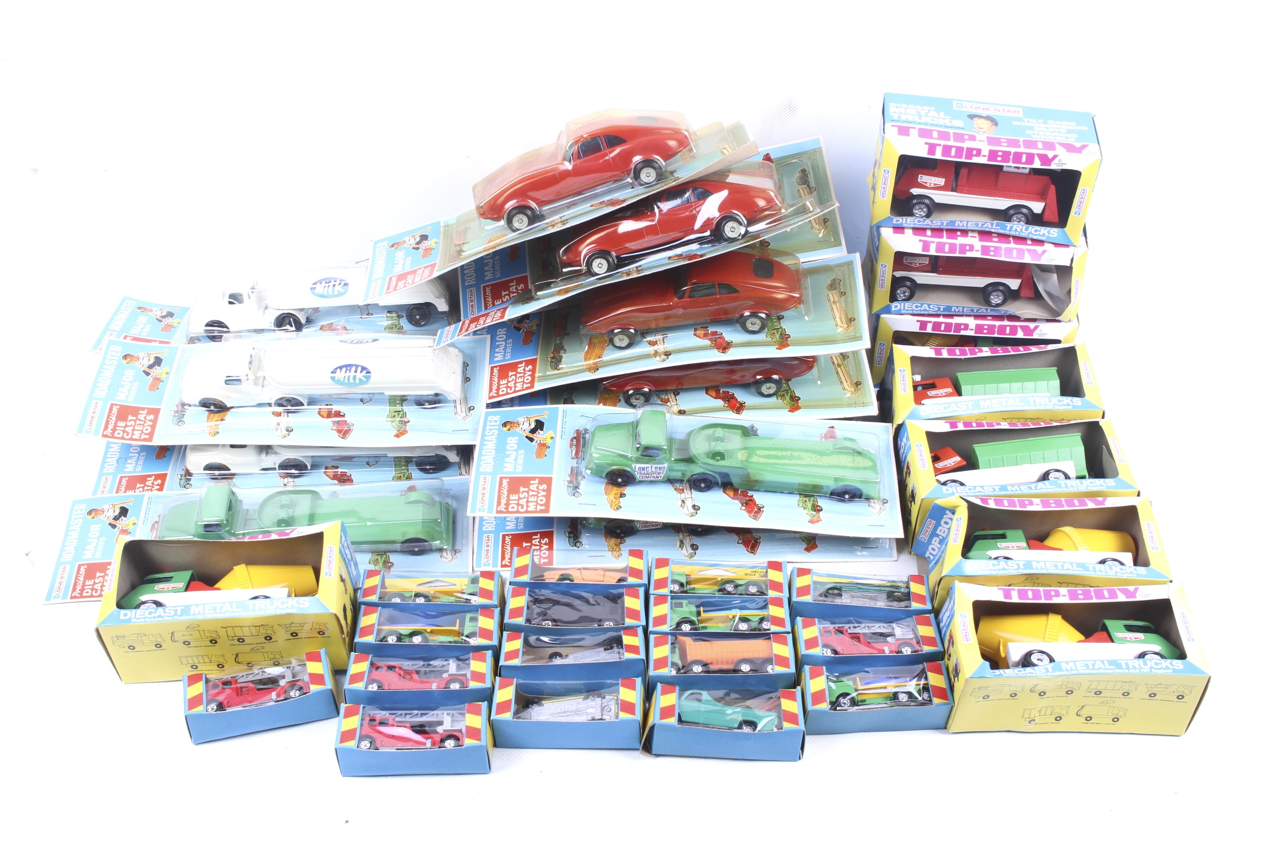 A large collection of Lone Star Roadmaster diecast vehicles.
