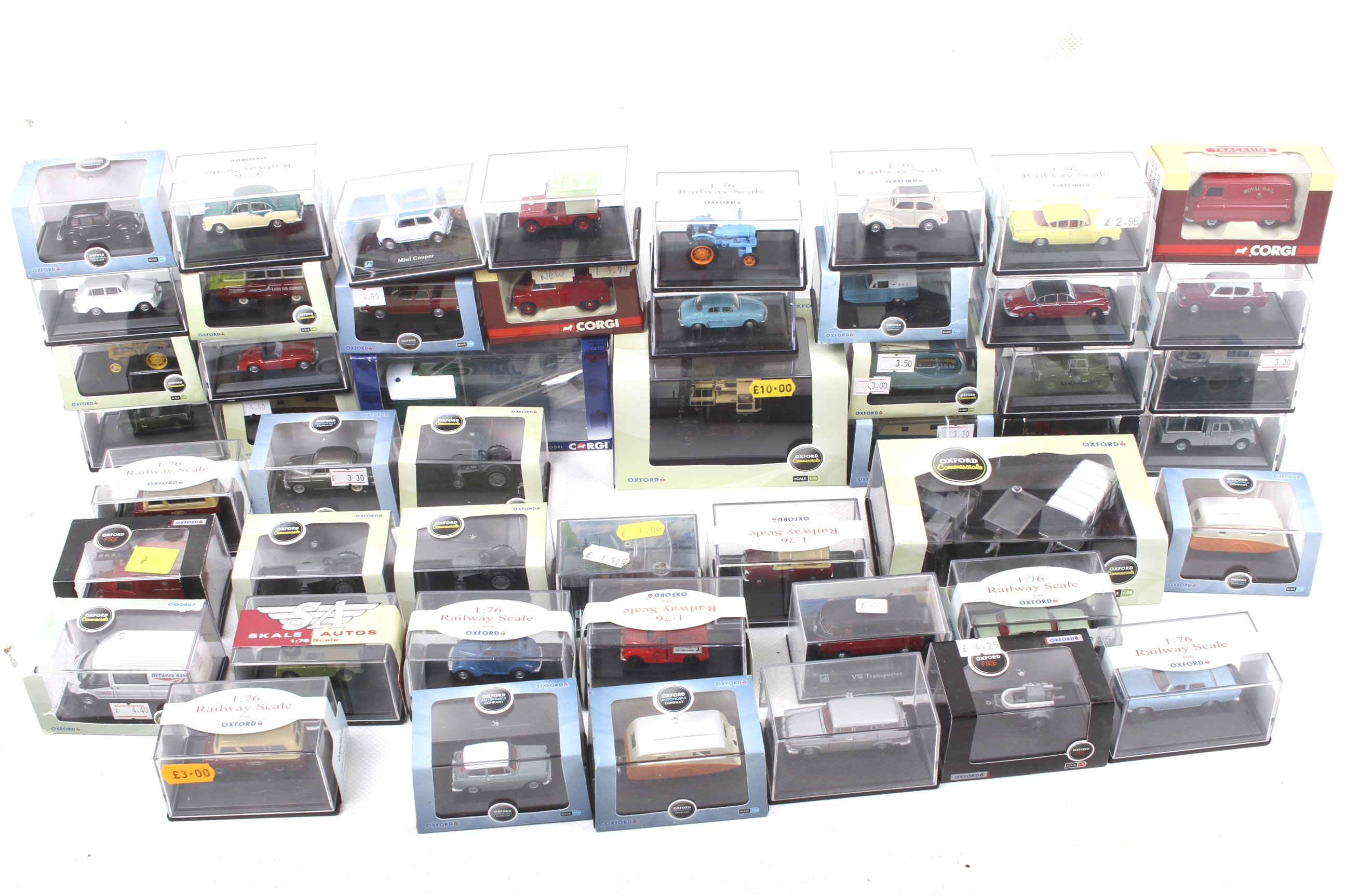 A collection of 1:76 scale diecast vehicles.