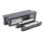 Two Bachmann class 37 OO gauge diesel locomotives. Both BR green liveries, nos.