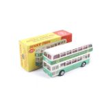 A Dinky diecast Leyland Atlantean Bus. No. 293 with white body and green trim, in original box.