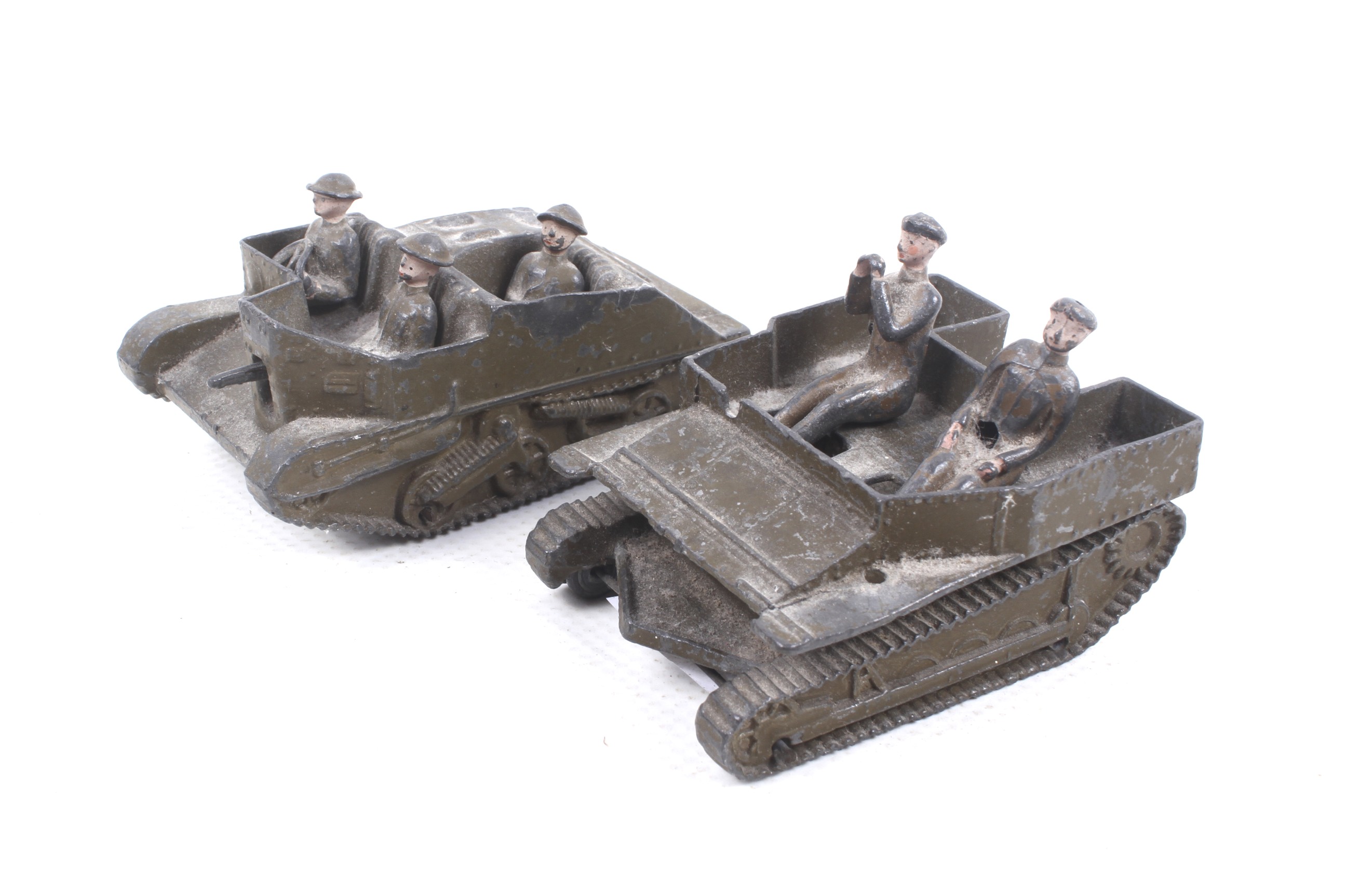 Two circa 1930 Britians diecast model tanks.