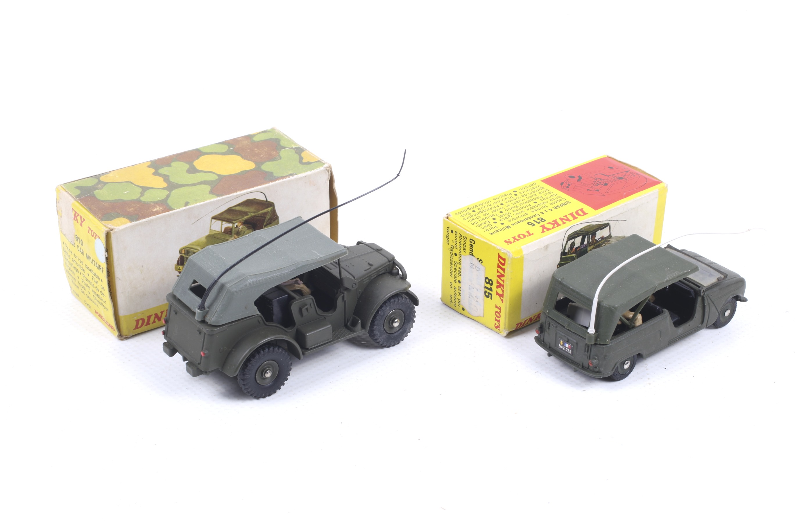 Two French Dinky diecast Military cars. Comprising one Sinpar 4x4 Gendermarie Militaire no. - Image 2 of 2