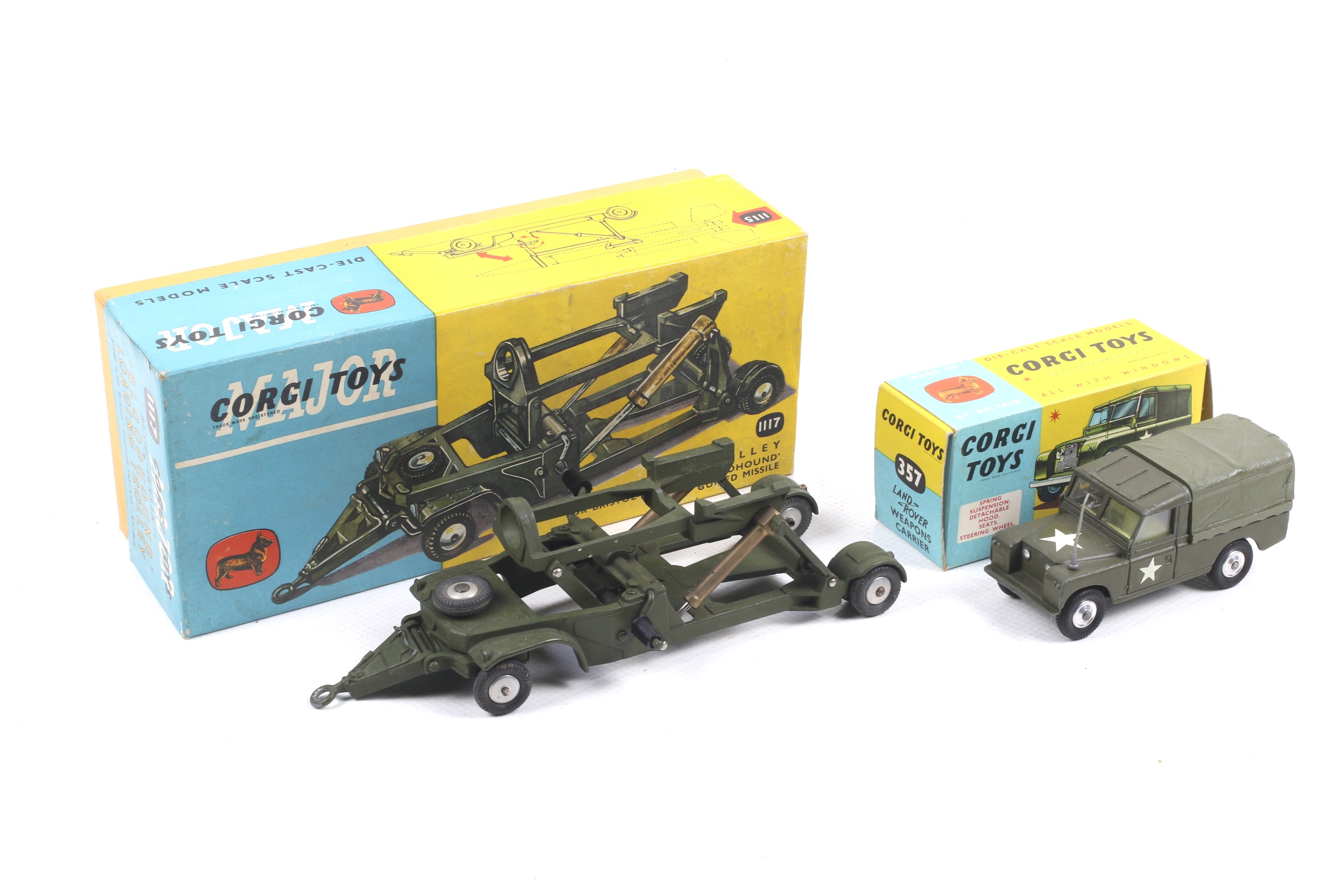 Two Corgi diecast military vehicles. Comprising one Land Rover Weapons Carrier, no.