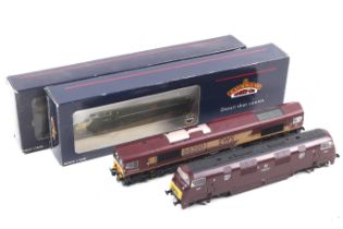 Two Bachmann OO gauge diesel locomotives. Comprising one BR class 42 Warship no.