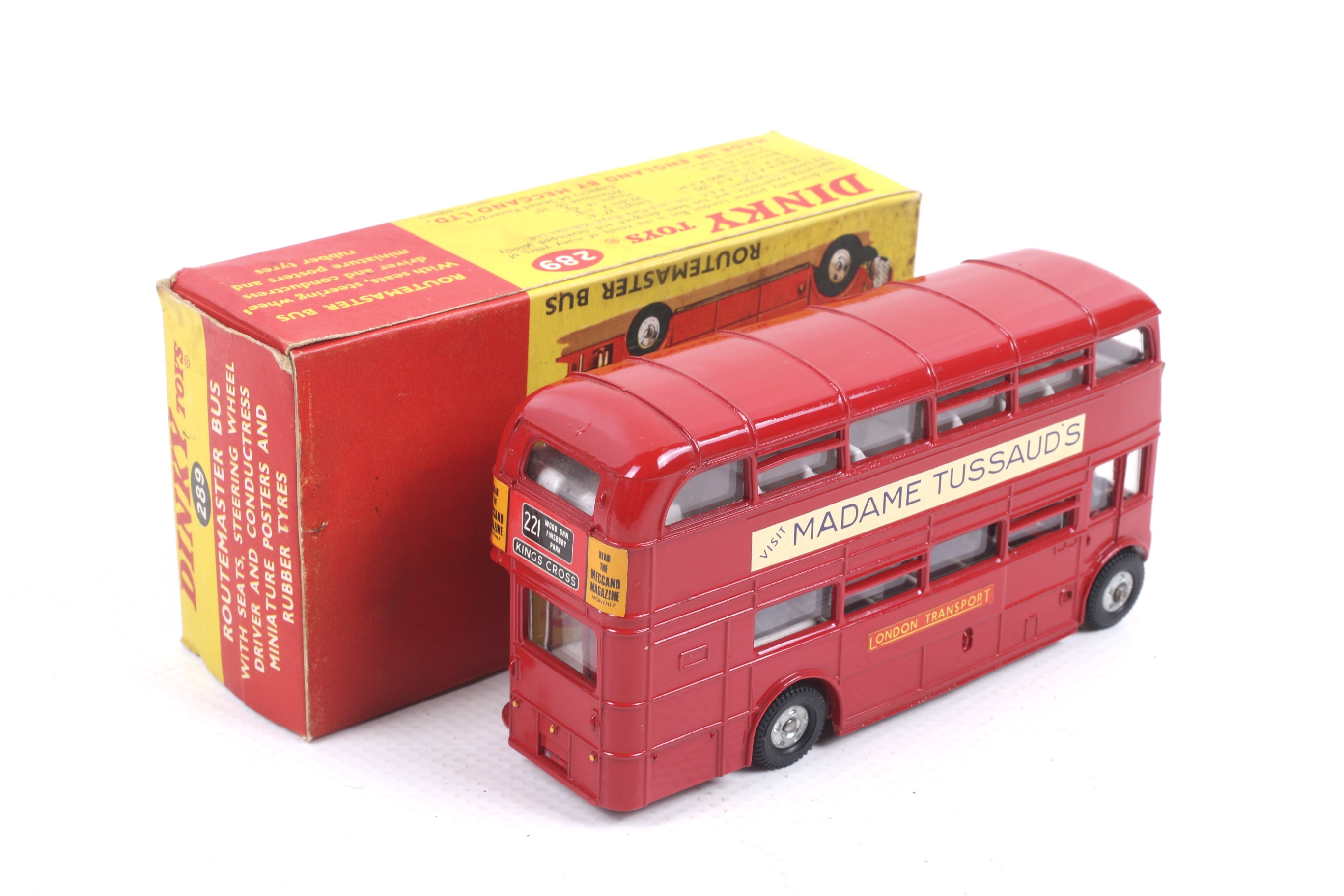 A Dinky diecast Routemaster Bus. No. 289, in red with Madame Tussauds decals, in original box. - Image 2 of 2