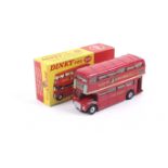 A Dinky diecast Routemaster Bus. No. 289, in red with Tern Shirts decals, in original box.