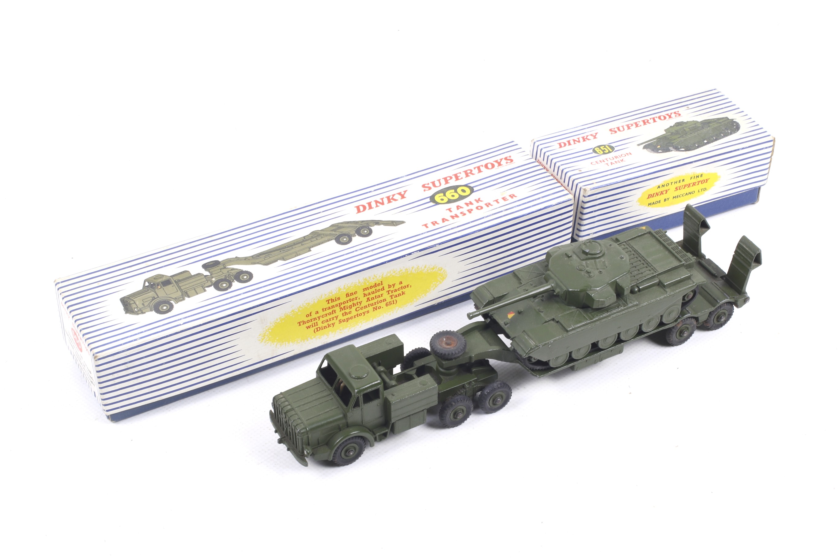 Two Dinky diecast military vehicles. Comprising one Centurion Tank no.