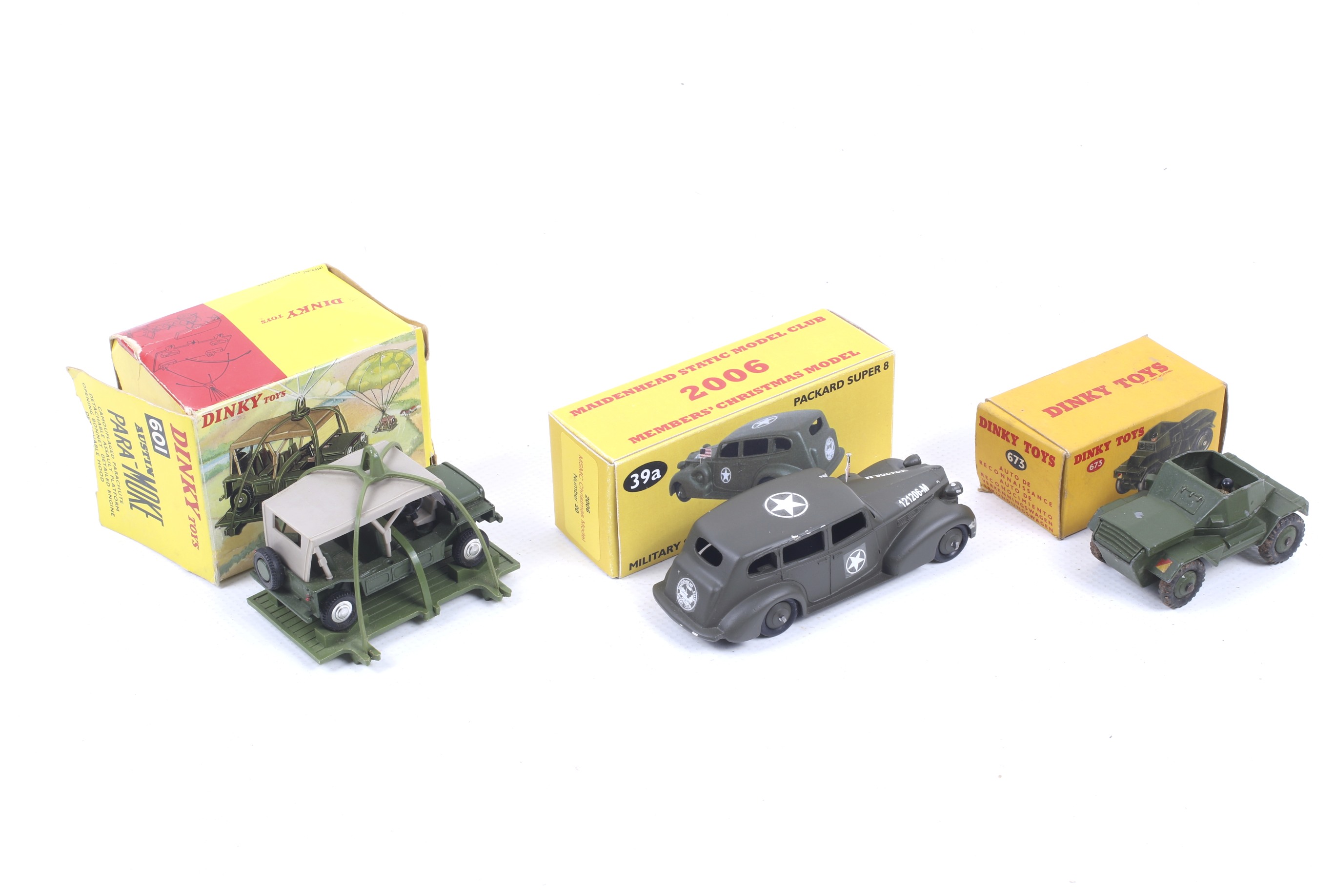 Three Dinky diecast military vehicles. Comprising one Scout Car with driver no. - Image 2 of 2