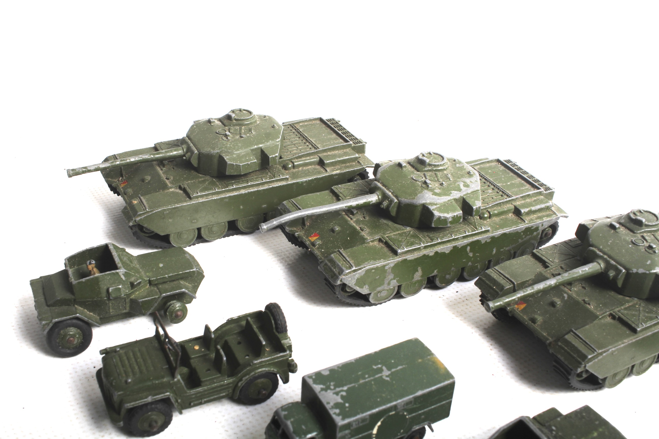 Eleven diecast military vehicles. Mainly Dinky, noting tanks, cars and lorries etc, all unboxed. - Image 2 of 3