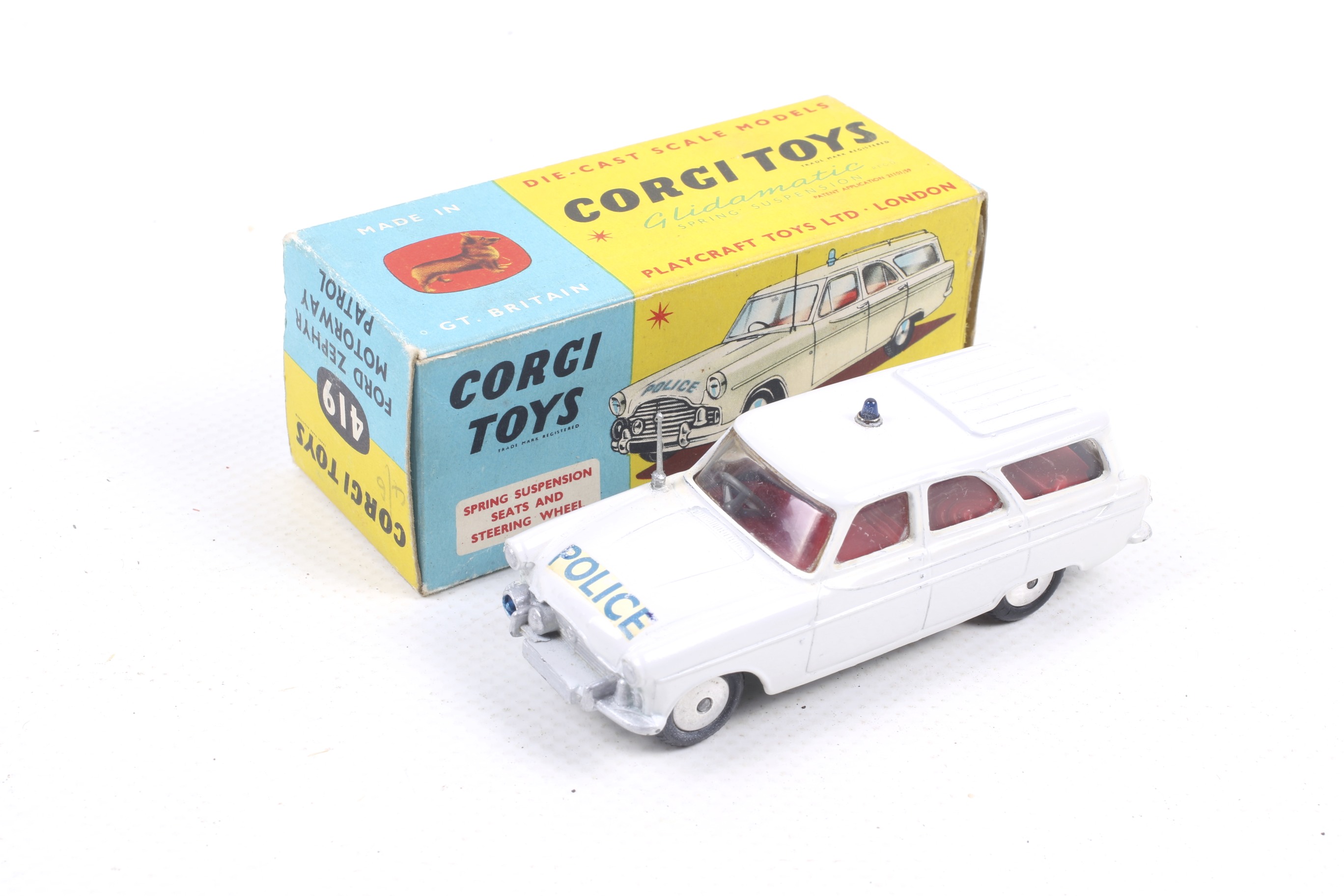 A Corgi diecast Ford Zephyr motorway patrol vehicle. No.