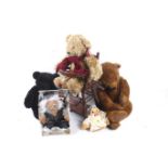 Collection of assorted soft toys. Including Wombles and teddy bears plus a dolls high chair.