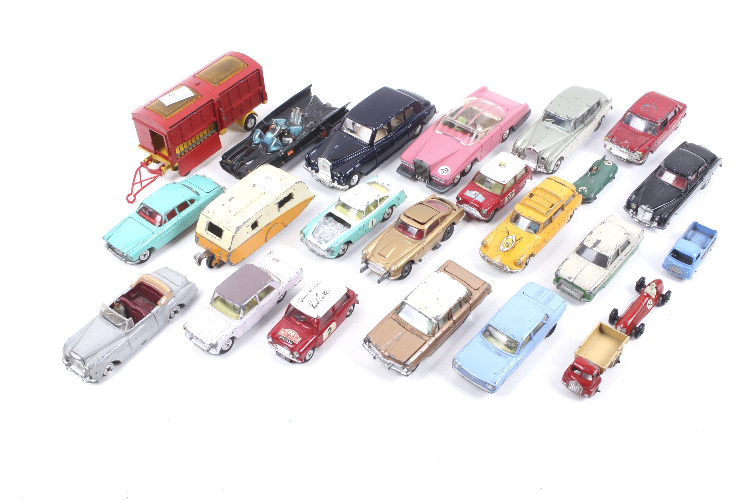 A collection of Corgi, Dinky and Matchbox diecast cars.