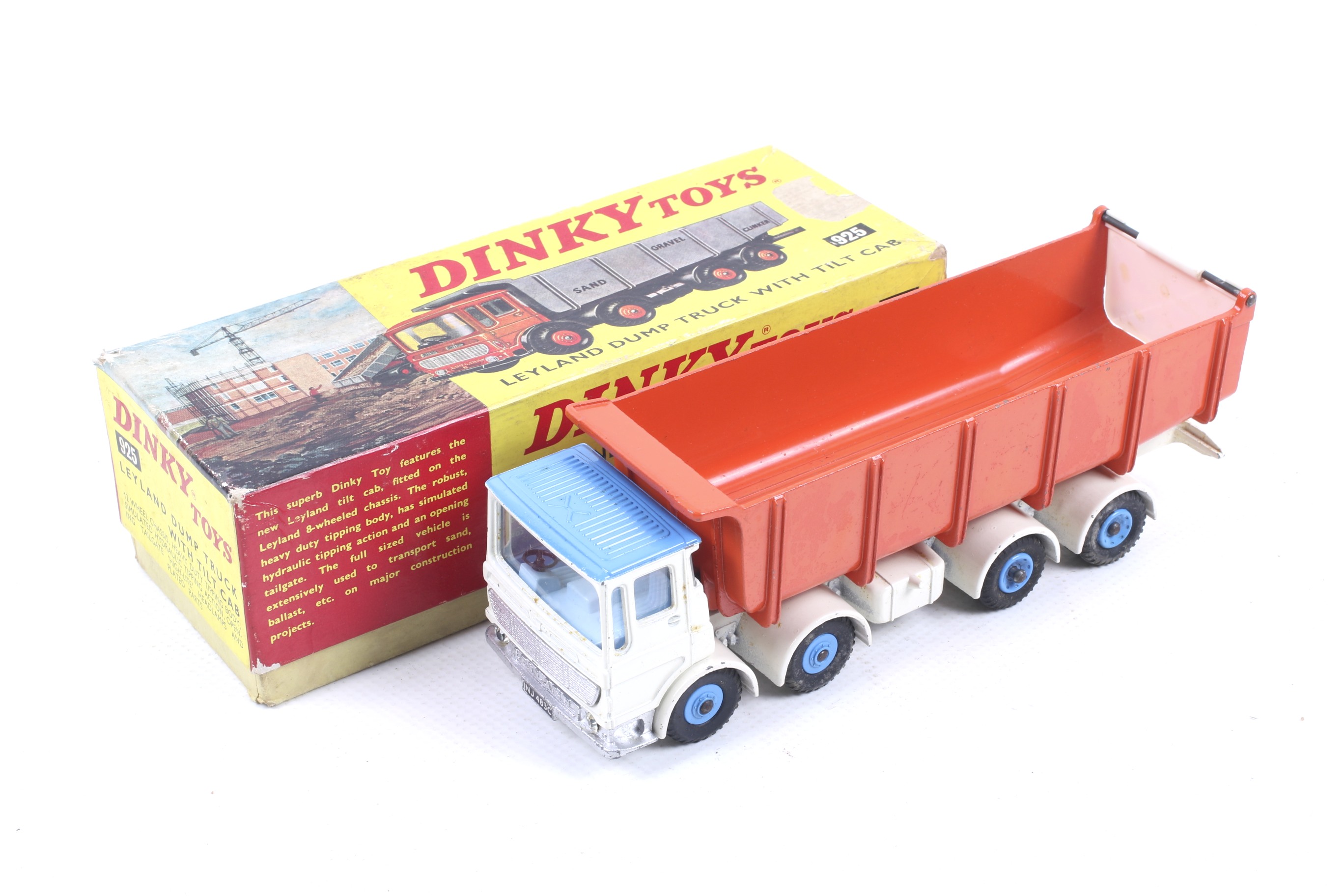 A Dinky diecast Leyland dump truck with tilt cab. No.